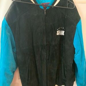 Leather letterman San Jose Sharks Jacket, one of a kind! Jeff Hamilton